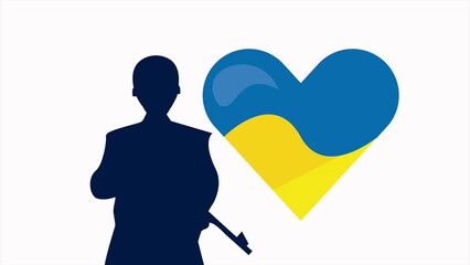 Poster - ukrainian war animation with heart