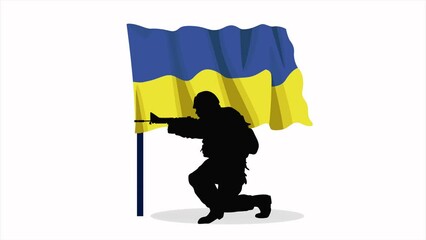 Poster - ukrainian war animation with soldier