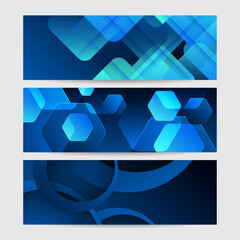 Minimal blue banner geometric shapes abstract modern background design. Design for poster, template on web, backdrop, banner, brochure, website, flyer, landing page, presentation, and webinar