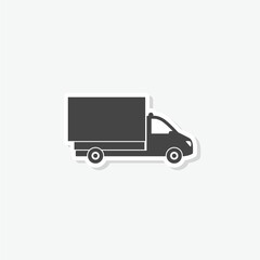 Canvas Print - Small truck icon sticker isolated on white background