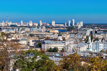  Landscape of the city. View of the city landscape from the flight of a bird.