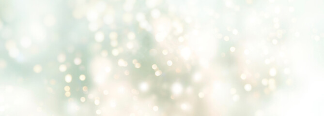 Wall Mural - abstract blue and green bokeh background - christmas and winter concept - blurred bokeh light and sn