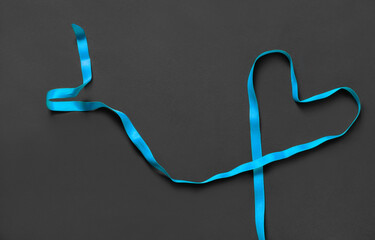 Sticker - Blue ribbon on black