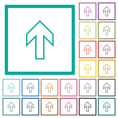 Poster - Up arrow outline flat color icons with quadrant frames