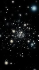 Wall Mural - 星が流れるスピード感ある宇宙（背景黒）縦 Space Warp Series:Flowing Stars in High-Speed Space(black background)