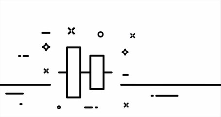 Poster - Chart. Chart, columns, tables, infographics, databases, sorting, alignment, analytics. Data analysis concept. One line drawing animation. Motion design. Animated technology logo. Video 4K