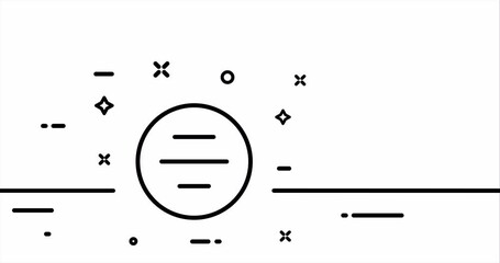 Poster - Button menu. Arrows, tiles, apps, shapes, list, sorting, charts, circles, sliders, personalization. Applications concept. One line drawing animation. Motion design. Animated technology logo. Video 4K