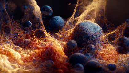 Wall Mural - quantum foam, abstract bubbles, digital illustration, generative ai