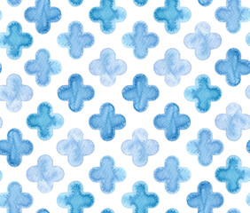Seamless blue simple watercolor pattern
