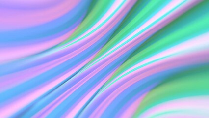Poster - Abstract wavy background of twisted shapes. 3d rendering digital loop animation