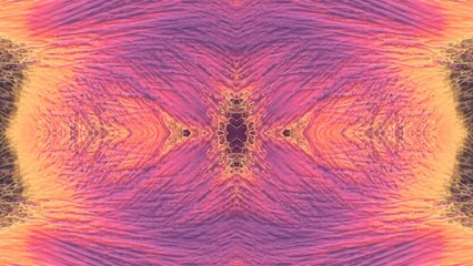 Fototapete - Symmetrical composition of fantastic multicolored lines. 3d rendering animation
