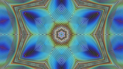 Abstract textured multicolored symmetrical kaleidoscope background