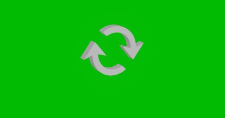 Poster - animation of rotation of a white refresh symbol with shadow. simple and complex rotation. seamless l