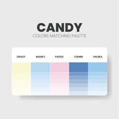 Wall Mural - Candy color scheme. Color Trends combinations and palette guide. Example of table color shades in RGB and HEX. Color swatch for fashion, home, interiors, design. Colour chart idea. Illustration.