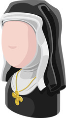 Wall Mural - Nun Woman Avatar People Icon