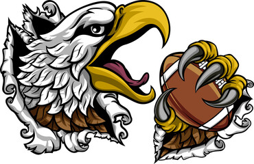 Bald Eagle Hawk Ripping American Football Mascot