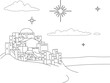 Nativity Christmas City Cartoon Scene Coloring