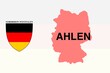 Ahlen: Illustration mit dem Ortsnamen der deutschen Stadt Ahlen im Bundesland Nordrhein-Westfalen