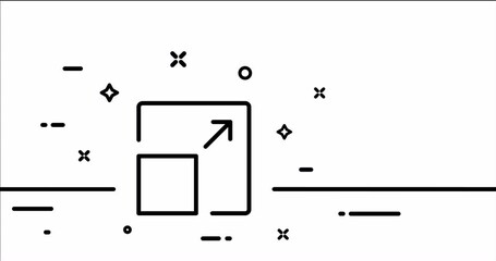 Poster - Zoom in button. Metaverse, player, viewer, view, full screen, maximize, scale, increase, arrow. Technology concept. One line drawing animation. Motion design. Animated technology logo. Video 4K