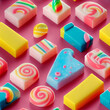 Repeating colourful jelly candy