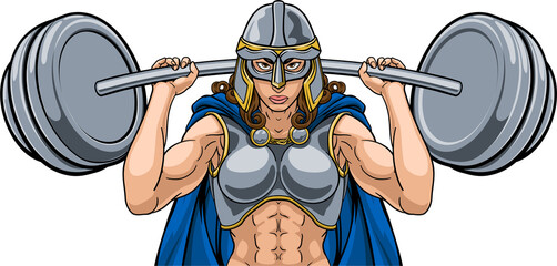 Warrior Woman Weightlifter Lifting Barbell