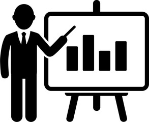 Wall Mural - Businessman presentation icon