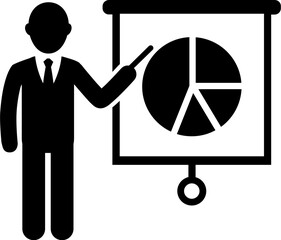 Wall Mural - Businessman presentation icon