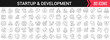 © stas111 - Startup and development linear icons in black. Big UI icons collection in a flat design. Thin outline signs pack. Big set of icons for design