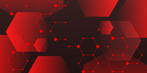 Hi-tech digital modern creative red dynamic gradient color in business futuristic hexagon illustration background