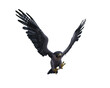 Peregrine falcon diving to catch prey. 3D rendering isolated.