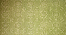 Old Wallpaper On The Wall. Old Wallpaper For Texture Or Background.