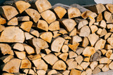 Fototapeta Łazienka - beech wood for the fireplace