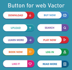 Wall Mural - cta web button collection