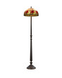 Vintage floor standing lamp with stained glass shade. 3D rendering isolated.