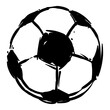 Sketch of a soccer ball in black ink, Vector illustration