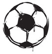 Soccer ball painted in graffiti style and black ink, Vector illustration
