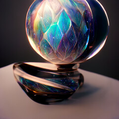 Canvas Print - crystal ball on black background