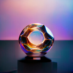 Canvas Print - crystal ball on black background