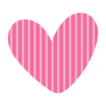 Pink Heart Stripe Pattern On  Transparent Background