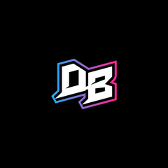 Wall Mural - DB initial logo esport or gaming concept design