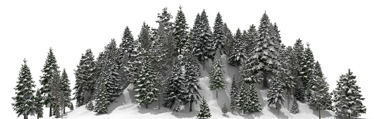 Wall Mural - forest winter snow hill mountain