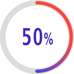 Sticker - circle percentage diagrams, Pie Charts icon Showing 50%