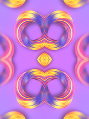 Poster - Abstract psychedelic pattern from a group of twisted shapes. Futuristic background. 3d rendering digital illustration