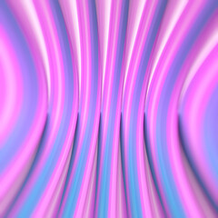 Poster - Abstract wavy background of twisted neon colored geometric shapes. 3d rendering digital illustration