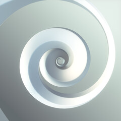 Poster - White helix 3d rendering digital illustration. Fantasy line art optical illusion. Abstract background