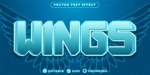 wings text effect,fully editable font text effect