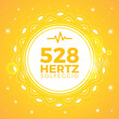 Beautiful Emblem of 528 Hertz. Solfeggio Frequency. Isolated Vector Illustration
