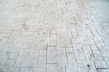 Poster - Gray marble rectangular tiles flooring pattern surface texture. Close-up of interior design decoration background