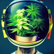 astronaut helmet with weed