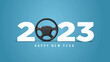 © DOERS - Happy New Year Car or transport concept background. 2023 new yaer car concept.